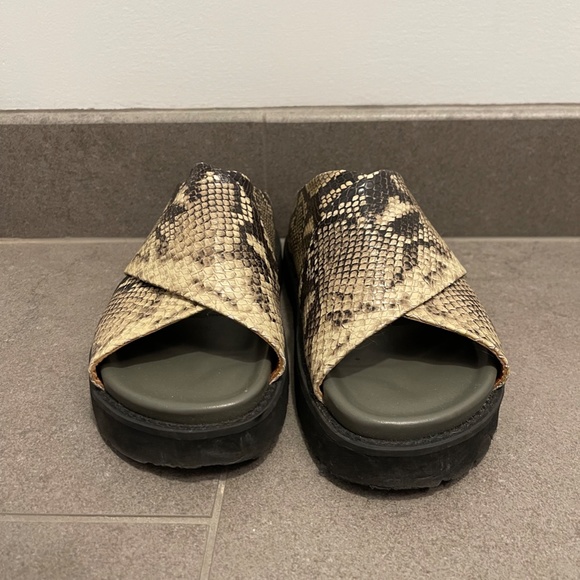 Ganni Kalamata Snake Embossed Platform Sandals - Picture 2 of 5